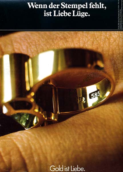 Werbeanzeige Gold ist Liebe 2